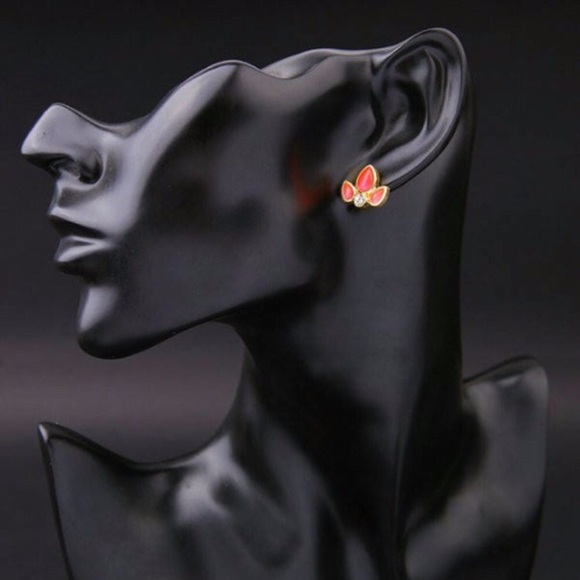 💎2 for $15💎Pink Rhinestone Teardrop Post Earring - Picture 4 of 5